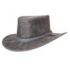Crusher Mens Crushable Leather Outback Hat Bomber
