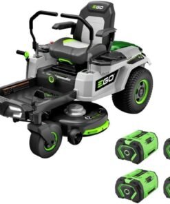 EGO Power+ Electric Riding Lawn Mower, 42″ Deck with Zero Turn Radius, Includes (4) 56V 10.0Ah Batteries and Charger – ZT4204L
